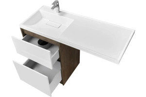 Тумба с раковиной Aquaton Лондри 60 темное дерево-белый - 3