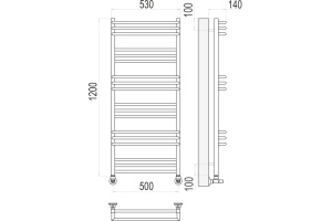 Водяной полотенцесушитель Terminus Кельн П18 500х1200 Хром - 3