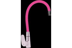 Смеситель для кухни Rav Slezak Amur с гибким изливом хром - розовый