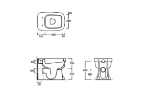 Унитаз приставной Simas Evolution с крышкой, белый (EVO01) - 3