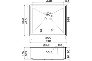 Мойка кухонная Omoikiri Kasen светлое золото (4993790) - 2