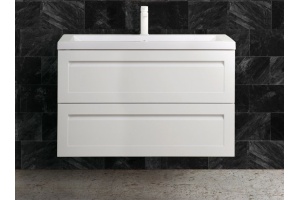 PLATINO База под раковину подвесная с двумя выкатными ящиками, Белый глянец AM-Platino-900-2C-SO-BL -Cer - 2