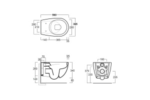 Чаша для подвесного унитаза Simas Vignoni белая без сиденья - 3