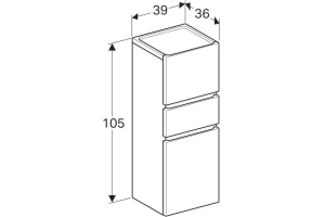 Шкаф Renova Plan средний бел глян Geberit 869030000 - 3