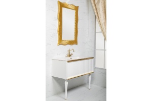 Тумба под раковину Armadi Art Vallessi Avangarde 100 белый - золото - 3