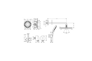 27959670 HG Set 8 в 1 (27623670+27413670+26530670+15743670+01800180+28331670+27454670+28272670) душевой комплект, матовый черный - 2