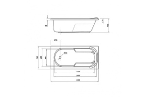 Акриловая ванна Berges Lumbo 150х75 белая - 3