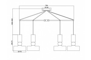Подвесная люстра Maytoni Void MOD030PL-06GR - 3
