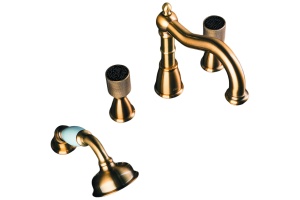 Смеситель на борт ванны Boheme Royal Cristal бронза с черными кристаллами Preciosa