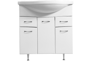 Тумба под раковину Stella Polar Волна Байкал 75 белый - 2