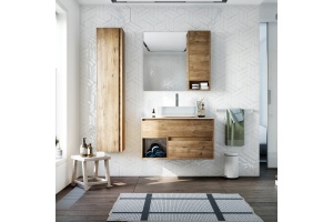 Тумба с раковиной STWORKI Карлстад 90 дуб рустикальный, роверелла - 2