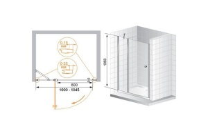 Душевая дверь Cezares Verona 100 хром стекло рифленое - 3