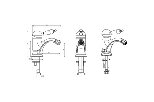 Смеситель для биде Boheme Medici бронза с черным кристаллом Swarovski - 2