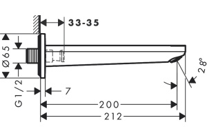 Излив для ванны Hansgrohe Rebris S черный матовый - 2