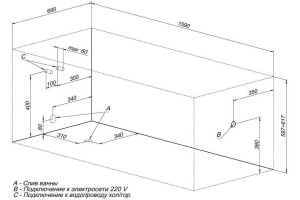 Акриловая ванна Aquanet Roma 160х70 - 2