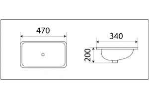 Раковина встраиваемая CeramaLux N 47 см белый (540N) - 3