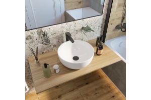 Мебель для ванной DIWO Элиста 100 светлое дерево, с раковиной Moduo 40 RING - 3