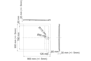 Поддон для душа Wasserkraft Abens 90х90 черный матовый - 2