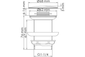 Донный клапан для раковины Wasserkraft хром - 2