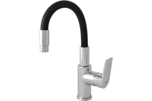 CO119.5/15 COLORADO - смеситель кухонный, (гибкий излив Черный), ХРОМ