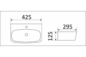 Раковина подвесная Ceramalux N белый (78401) - 3