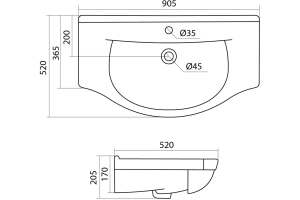 Раковина мебельная Onika Santek Эльбрус 90 белый - 2