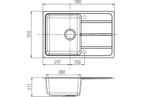 Мойка кухонная AQUATON Аманда графит - 3