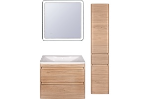 Тумба для комплекта Style Line Атлантика 80 Люкс Plus, подвесная, ясень перламутр - 2