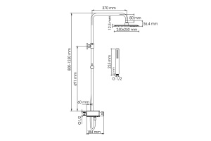 Душевая система WasserKraft 25 с термостатом черный матовый - хромоникель - 3