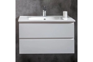 Тумба под раковину Armadi Art Capolda 85 белый ручка белая