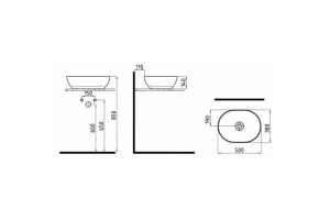 Раковина накладная Bien Motto 50 бежевый матовый - 2