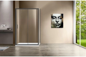 Душевой уголок Vincea Garda 120х90 профиль сталь стекло прозрачное - 2