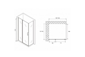 Душевой уголок Abber Sonnenstrand 130х75 хром стекло прозрачное - 2