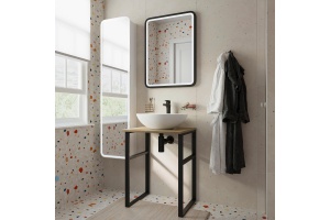 Консоль DIWO Элиста 60 светлое дерево, с раковиной Moduo 55 Leaf - 3