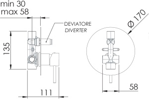 Смеситель для ванны с душем Remer X Style X09L С ВНУТРЕННЕЙ ЧАСТЬЮ - 2