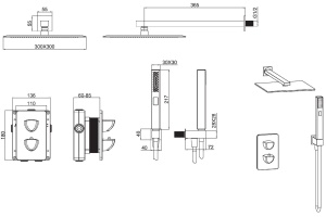 5.21016-31 INFINITY V.2 Термостат Vernet+Душ Slim 300мм+Душ.набор,Easy box,черн.мат (265466) - 2