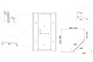 Душевой уголок Veconi Rovigo 90х90, черный (RV36B-90-01-C5) - 3