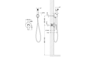 Гигиенический душ Timo Anni со смесителем, черный 2789/03SM - 2