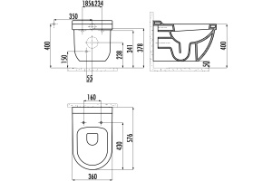 Чаша для унитаза подвесного Creavit Dream DR320 - 3