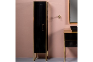 Шкаф-пенал Armadi Art Monaco L черный глянец - золото - 2