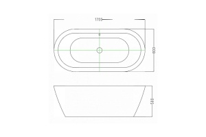 Акриловая ванна Esbano Tokyo 170х80 белый (ESVATOKYW) - 3