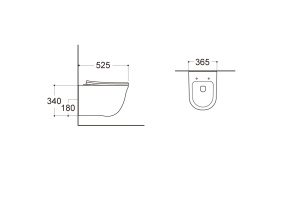 AQ1111-00 КЛАССИК Унитаз подвесной безободковый 525*365*340 - 2
