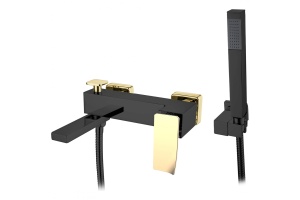 Смеситель для ванны Boheme Q черный с золотом