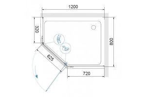 Душевой уголок RGW Passage PA-091 80х120 профиль хром стекло прозрачное - 3