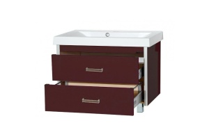 Тумба под раковину Misty Джулия Qvatro 105 бордовая глянцевая - 2