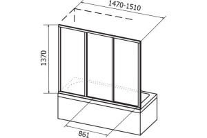Шторки для ванной Ravak Supernova 151 см (40VP0102Z1) - 3