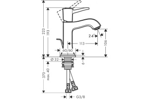 31302090 HG Metropol Classic смеситель для раковины 160 (хром/золото) - 2