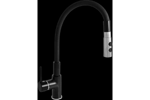 Смеситель для кухни Rav Slezak Seina с гибким изливом черный матовый - хром