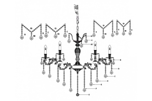 Подвесная люстра Lucia Tucci Barletta BARLETTA 122.12.6 coffe gold - 2