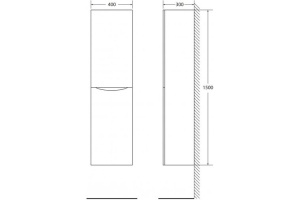 Шкаф-пенал Belbagno Marino 150х40 Rovere Nature (FLY-MARINO-1500-2A-SC-RN-P-L) - 3